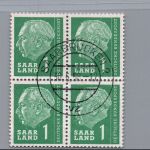 Saarland Michel Nummer 380 Viererblock gestempelt