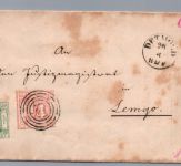 Thurn und Taxis Brief mit MiNr 13 + 14 - Detmold nach Lemgo 1862