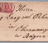 Preussen Brief MiNr 10 (3x) - Coeln nach Oberammergau 1859