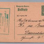Ganzsache Bayern München nach Darmstadt 1917