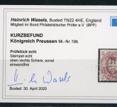 Preußen Michel Nummer 19b gestempelt , Befund
