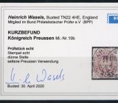 Preußen Michel Nummer 19b gestempelt , Befund