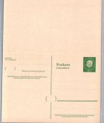 Bund Heuss Ganzsachen Postkarte mit Antwortkarte - P51 ungebraucht