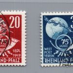 Franz. Zone Rheinland Pfalz Michel Nummer 51 + 52 gestempelt