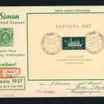 Danzig Block Nummer 1a , Einschreiben Daposta Danzig nach Paris 1937