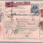 Österreich MiFr Paketkarte Wien nach Thalwil Zürich 1908