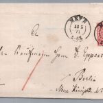 Norddeutscher Bund Brief Mewe nach Berlin mit Inhalt 1871