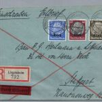 Dt.Reich Besetzung Elsaß Einschreiben Straßburg nach Stuttgart 1941
