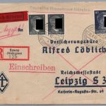 Deutsches Reich Diensstpost Ukraine Einschreiben Rowno nach Leipzig 1942