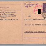 Dt. Reich Diensstpost Ukraine Karte Rowno nach Skawina bei Krakau 1943