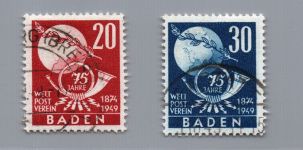 Franz. Zone Baden Michel Nr. 56 + 57 gestempelt + geprüft