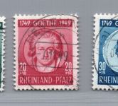 Franz. Zone Rheinland Pfalz Michel Nr. 46 - 48 gestempelt + geprüft