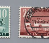 Franz. Zone Rheinland Pfalz Michel Nr. 49 + 50 gestempelt 50 geprüft
