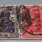 Deutsches Reich Germania Zusammendruck W13 gestempelt
