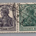 Deutsches Reich Germania Zusammendruck W9 gestempelt