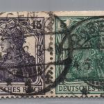 Deutsches Reich Germania Zusammendruck W9 gestempelt