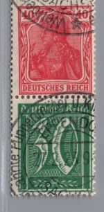 Deutsches Reich Germania Zusammendruck S28 gestempelt geprüft