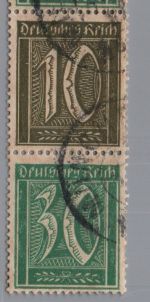 Deutsches Reich Germania Zusammendruck S34 gestempelt geprüft