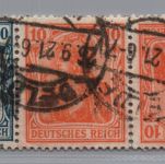 Deutsches Reich Germania Zusammendruck WK1 gestempelt geprüft