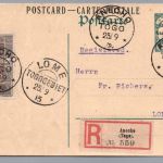 Postkarte Togo -Französische Besatzung - Einschreiben Anecho nach Lome 1915