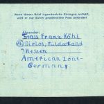 Bund Ganzsache Luftpostleichtbrief LF6 - Fulda nach New York 1952