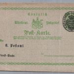 Württemberg Ganzsache - Formularaufbrauch - ungebraucht 187