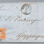 Württemberg Brief MiNr 7 - Vaihingen nach Göppingen 1860