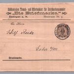 Württemberg Streifband Ganzsache - Esslingen nach Lohr 1896