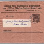 Württemberg Streifband Ganzsache - Esslingen nach Baden Baden 1897