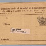Württemberg Streifband Ganzsache - Esslingen nach München 1895