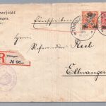 Württemberg Dienstbrief Einschreiben Uni Tübingen - MiNr 223 nach Ellwangen 1906