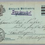 Württemberg Ganzsache Drucksache Stuttgart nach Lautlingen 1909