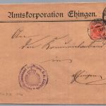 Württemberg Dienstbrief DR DMiNr 56 - Ehingen + geprüft