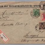 Württemberg Dienstbrief Einschreiben - mit MiNr 107 - Stuttgart 1917