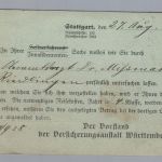 Württemberg Ganzsache - Versicherungsanstalt Stuttgart nach Braunweiler 1909