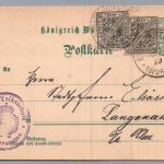 Württemberg Ganzsache + ZuFr - Beimerstetten nach Langenau 1910