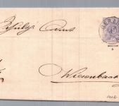 Württemberg Brief Dienst MiNr 202 b - Gerabronn nach Wiesenbach 1883 + geprüft