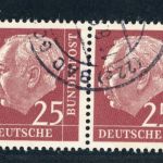 Bund Michel-Nr. 186 waagerechtes Paar gestempelt