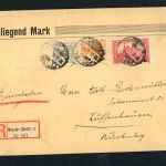 Dt. Reich Zusammendruck S11 Mischfrankatur Einschreiben Münster n. Zuffenhausen