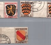 Französische Zone Allg. Ausgabe Michel Nummer 2ZW - 4ZW gestempelt