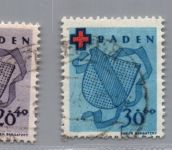Franz. Zone Baden Michel Nummer 42 A - 45 A gestempelt