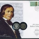 Numisbrief mit 10 EUR + 5 DM Robert Schumann 2010