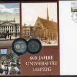 Numisbrief 600 Jahre Universität Leipzig 2009 1x 10 EUR + 1x 5 DM