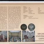 Numisbrief 600 Jahre Universität Leipzig 2009 1x 10 EUR + 1x 5 DM