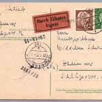 Bund Heuss Ganzsache Eilboten Lübeck nach Hannover 1961