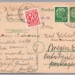 Bund Heuss Ganzsache mit ZuF - Hannover nach Bregenz Österreich 1956