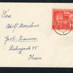 DDR Michel Nummer 297 Einzelfrankatur , Chemniz nach Groß-Zimmern 1952