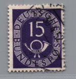 Bund Plattenfehler Posthorn Michel Nr. 129 III gestempelt