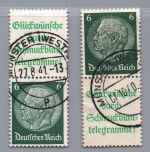 Dt. Reich Zusammendruck Michel Nr. S207.1 + S209.1 , gestempelt