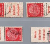 Dt. Reich Zusammendruck Michel Nr. S203 - S206 , gestempelt